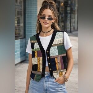 The Limited (vintage 90s) Patchwork Vest (size large)